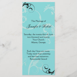 Programa Turquoise Black Swirl Flourish Wedsh