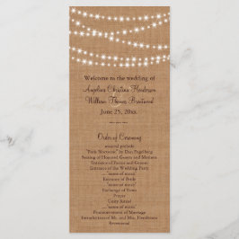 Programa Twinkle Lights on Burlap Wedding Program