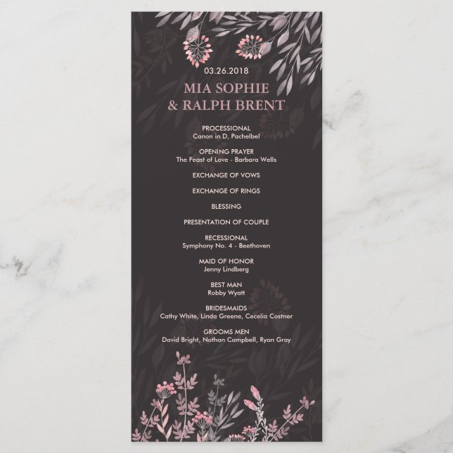 Programa Un Boda soñador de la noche de verano (Anverso)