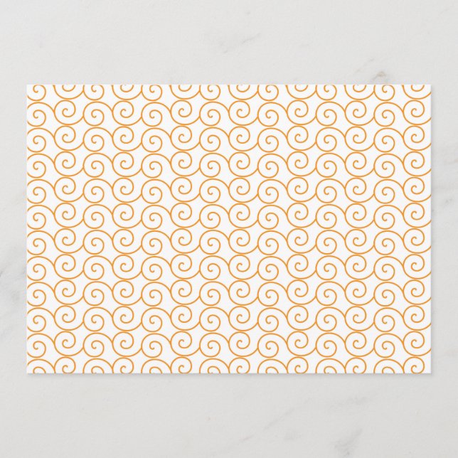 Programa un fondo blanco y naranja con remolinos (Anverso)