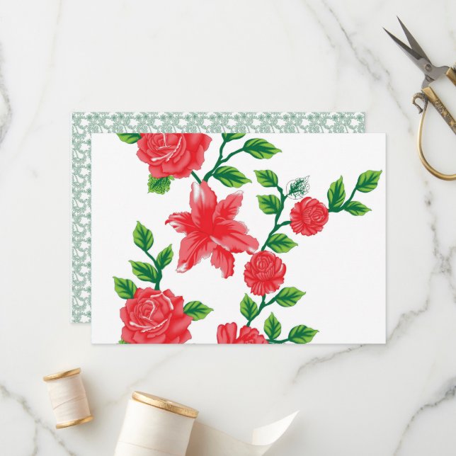 Programa un montón de flores rojas sobre un fondo blanco (Anverso/Reverso In Situ)