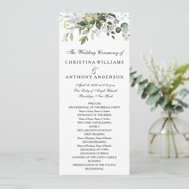 Programa Verde acuático Eucalyptus (Anverso de pie)