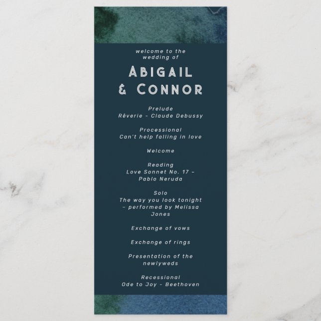 Programa Verde azulado azul Minimalista moderno (Anverso)