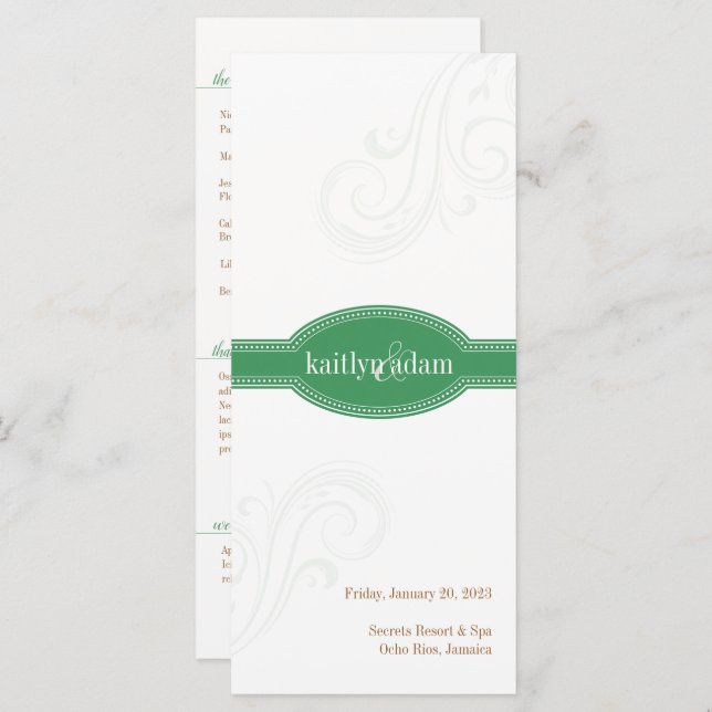 Programa Verde Elegante, Invitación a la Boda de C (Anverso / Reverso)