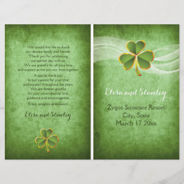 Programa verde para bodas de trébol y velo de Irla
