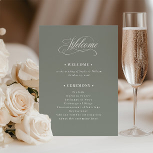 Programa Verde salvia Bienvenida al Boda Classic Luxe