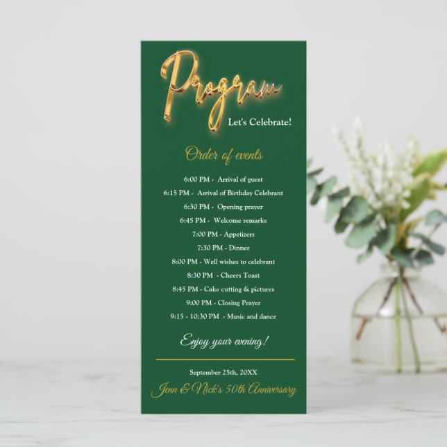 Programa Verde y Oro 3d Textura de Oro Diseño Mini (Anverso de pie)