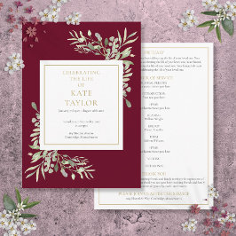 Programa Verdor Foliage Funeral Orden De Servicio