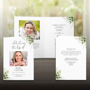 Programa Verdor Funeral Floral Orden De Servicio Doblado