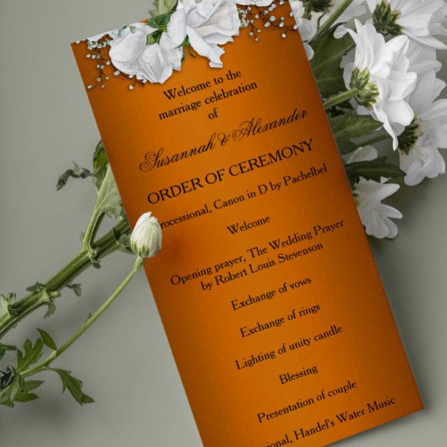 Programa Vibrante Naranja Boda Rosas elegantes (Subido por el creador)