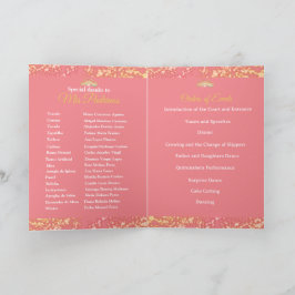 Programa Vintage Boho Rosa Rústico del Oro Quinceañera Espa