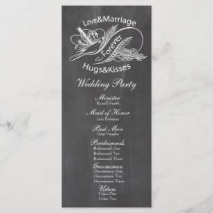 Programa Vintage Chalkboard Dove Wedding