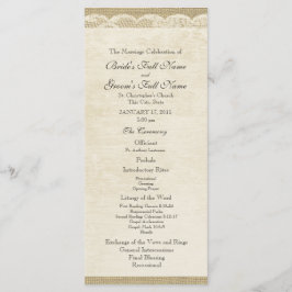 Programa Vintage de Boda de encaje