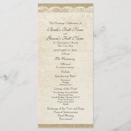 Programa Vintage de Boda de encaje