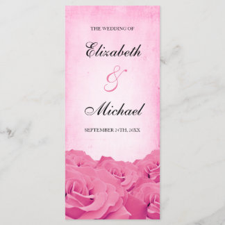 Programa Vintage de Boda Rosa Rosa