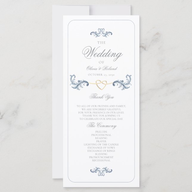 Programa Vintage Dusty Blue Wedding (Anverso)