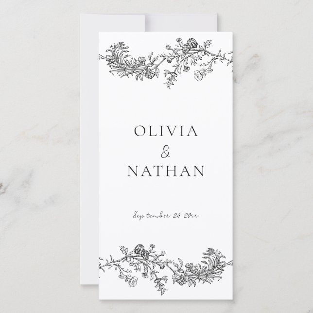 Programa Vintage Elegance Black & White Wedding (Anverso)