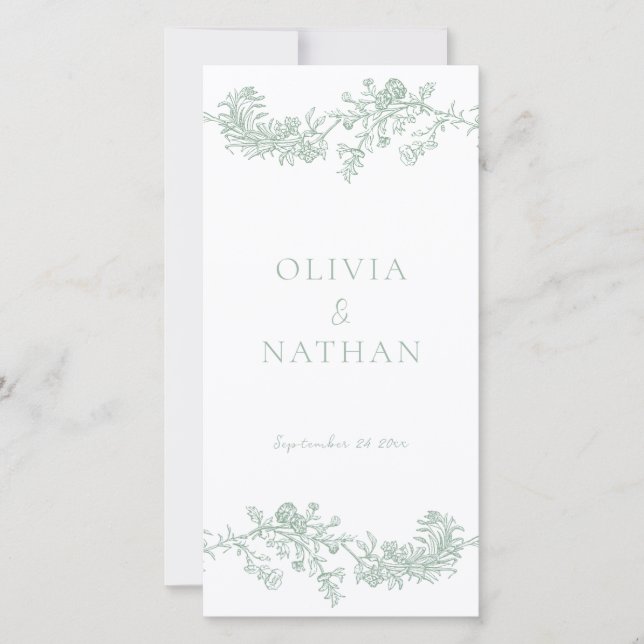 Programa Vintage Elegance Sage Green Wedding (Anverso)