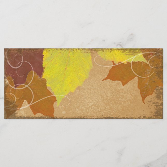 Programa Vintage Fall Wedding Church Program Autumn Leaves (Anverso)