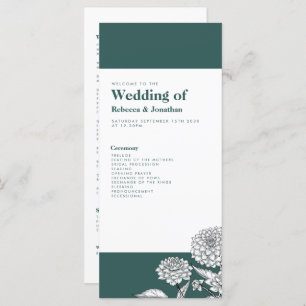 Programa Vintage Green Floral Wedding