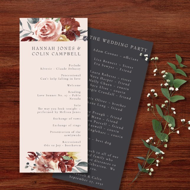 Programa Vintage Marsala Rubor Pewter Floral (Subido por el creador)