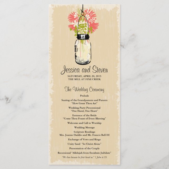 Programa Vintage Mason Jar y Wildflowers (Anverso)