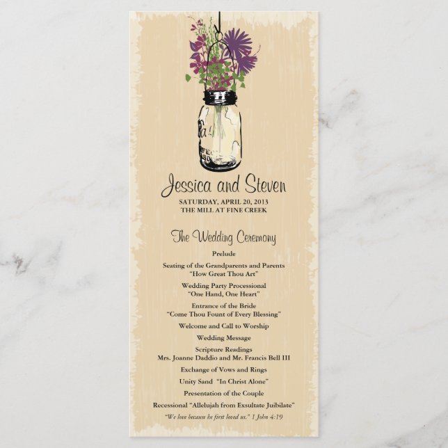 Programa Vintage Mason Jar y Wildflowers (Anverso)