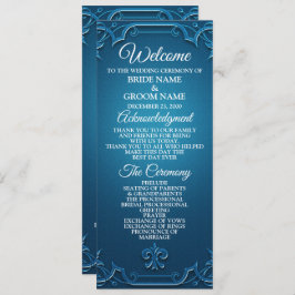 Programa Vintage Wedding Geometric Teal Turquoise Elegant
