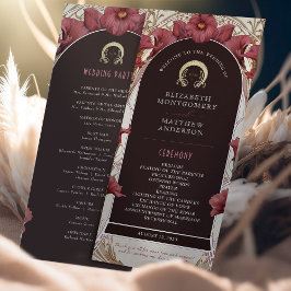 Programa Violet Calla Lilies Wedding Program Art Nouveau