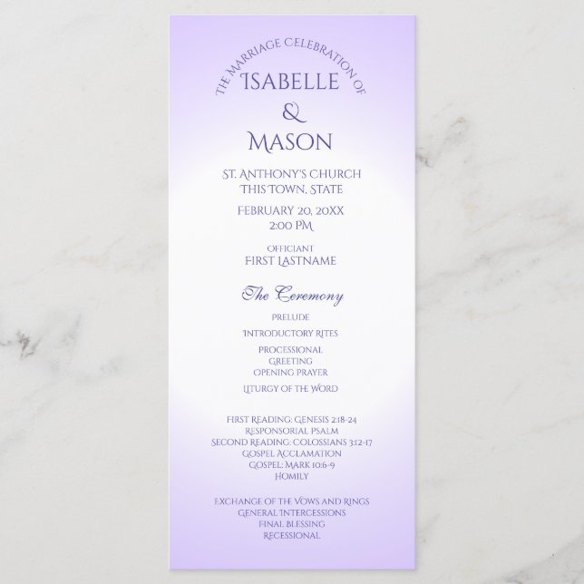 Programa Violet Purple Wedding (Anverso)