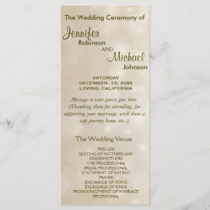 Programa Warm Gold Bokeh Wedding