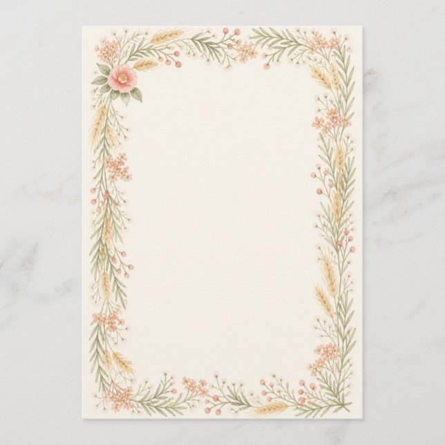 Programa Watercolor Camellia Wedding Program  (Anverso)