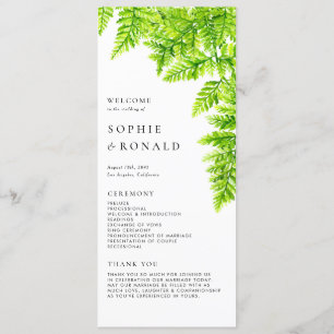 Programa Watercolor Chartreuse Green Fern deja Boda