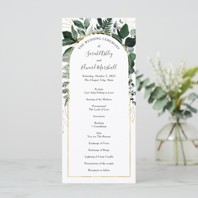 Programa Watercolor Greenery y Arco Moderno (Anverso de pie)