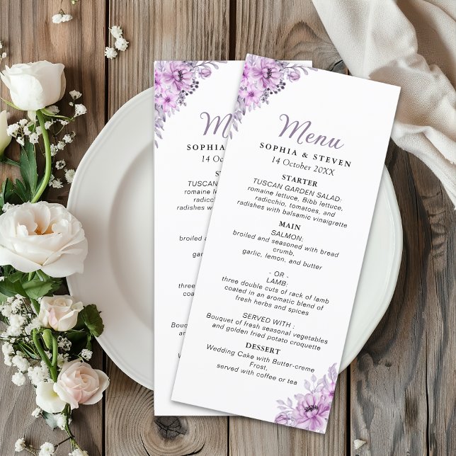 Programa Watercolor Lavender and Violet Floral Wedding  (Subido por el creador)