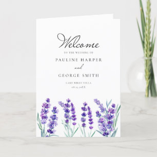 Programa Watercolor Lavender Flores Boda Primaria