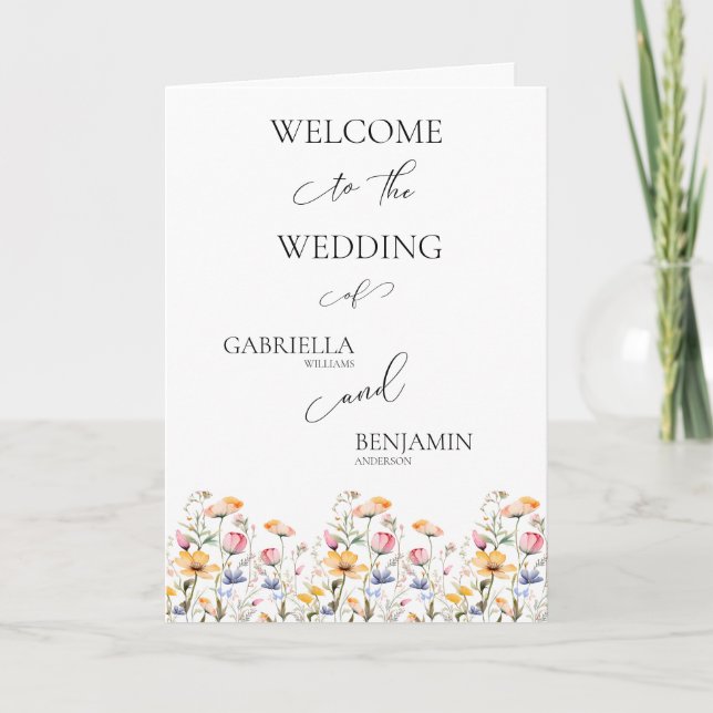 Programa Watercolor Meadow Wildflower Gracias Boda (Anverso)