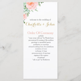 Programa Watercolor Suculento Rubor Floral Elegant Wedding