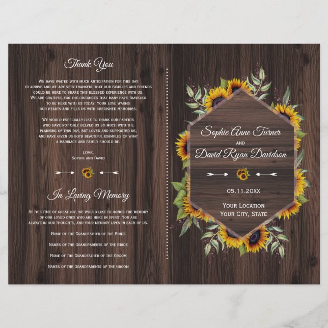 Programa Watercolor Sunflowers Geométrico Old Barn (Anverso)