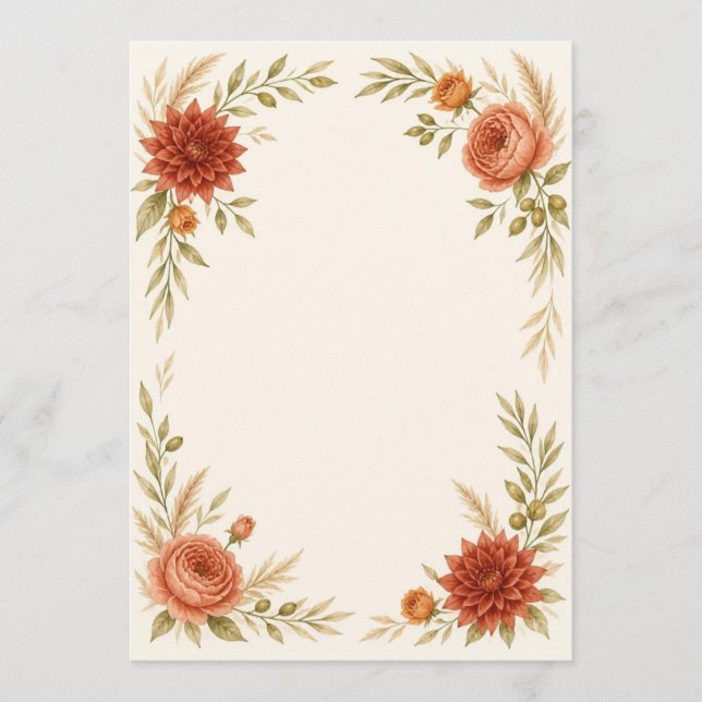 Programa Watercolor Terracotta Wedding Program (Anverso)