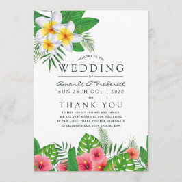 Programa Watercolor Tropical Leaves Beach Wedding
