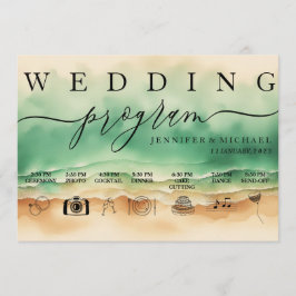 Programa Wed de la firma de la acuarela de la play