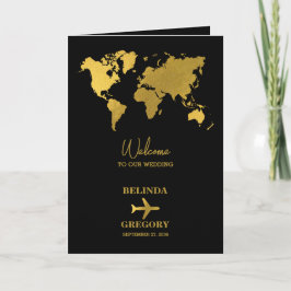 Programa Wedding Passport Black Gold Order of Service