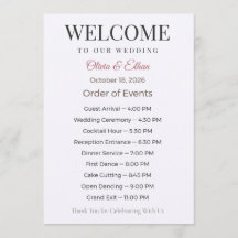 Wedding Programs Flat Ceremony Elegant Keepsake