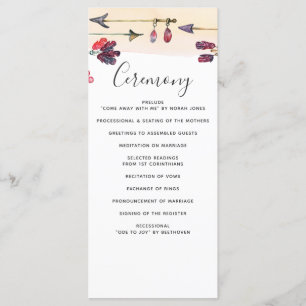 Programa Whimsical bohemias de bodas con espíritu libre
