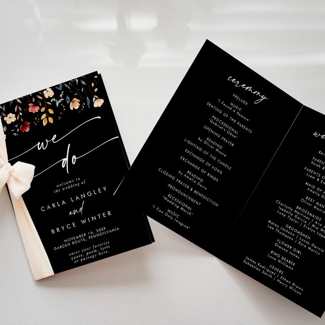 Programa Whimsical Boho Wildflower We Do Folded Wedding  (Subido por el creador)