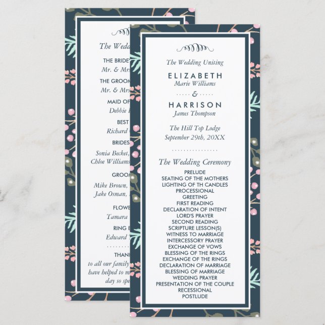 Programa Whimsical Botanical Berry Boda (Anverso / Reverso)