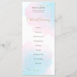 Programa Whimsical Pink Blue Watercoloros pastel Boda