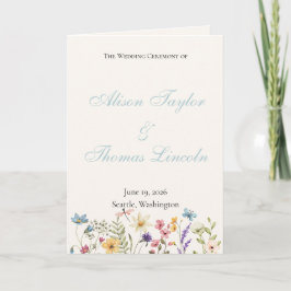 Programa Whimsical Wildflowers Meadow Wedding