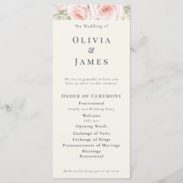 Programa Whispered Petals Elegant Minimalist Wedding 